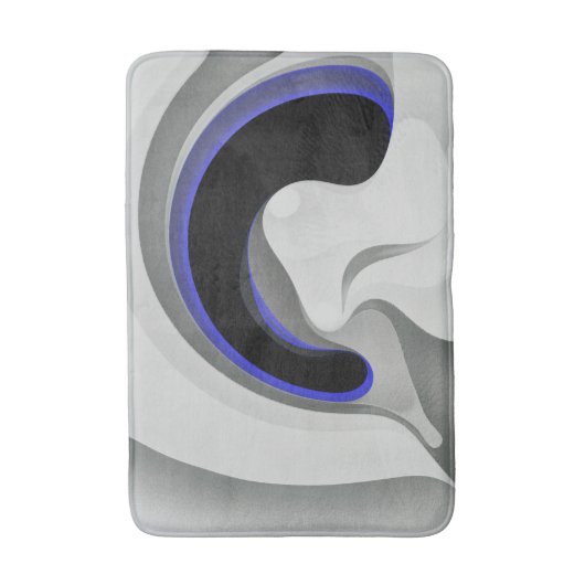 Onder het blauw: Abstract grijs, zwart & blauw Badmat (Voorkant Verticaal)