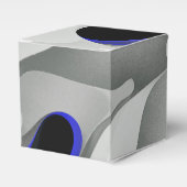 Onder het blauw: Abstract grijs, zwart & blauw Bedankdoosjes (Voorkant Zijde)