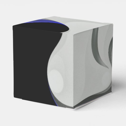 Onder het blauw: Abstract grijs, zwart & blauw Bedankdoosjes (Achterkant)