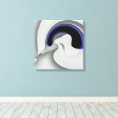 Onder het blauw: Abstract grijs, zwart & blauw Canvas Afdruk (Insitu (Houten vloer))