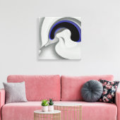 Onder het blauw: Abstract grijs, zwart & blauw Canvas Afdruk (Insitu (Woonkamer))