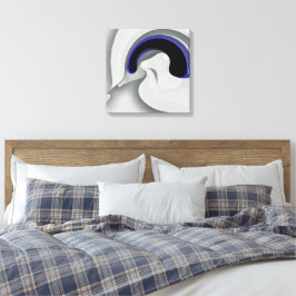 Onder het blauw: Abstract grijs, zwart & blauw Canvas Afdruk