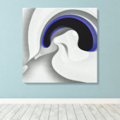 Onder het blauw: Abstract grijs, zwart & blauw Canvas Afdruk (Insitu (Houten vloer))