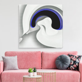 Onder het blauw: Abstract grijs, zwart & blauw Canvas Afdruk