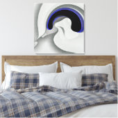 Onder het blauw: Abstract grijs, zwart & blauw Canvas Afdruk (Insitu (Slaapkamer))
