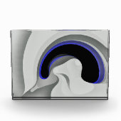 Onder het blauw: Abstract grijs, zwart & blauw Fotoblokken (Voorkant)