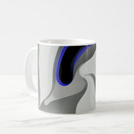 Onder het blauw: Abstract grijs, zwart & blauw Koffiemok