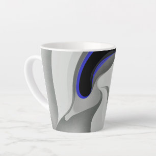 Onder het blauw: Abstract grijs, zwart & blauw Latte Mok