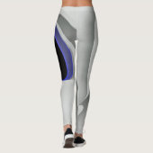 Onder het blauw: Abstract grijs, zwart & blauw Leggings (Achterkant)