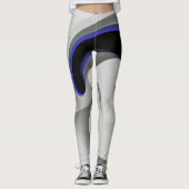 Onder het blauw: Abstract grijs, zwart & blauw Leggings (Voorkant)
