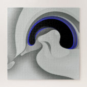 Onder het blauw: Abstract grijs, zwart & blauw Legpuzzel (Horizontaal)