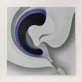 Onder het blauw: Abstract grijs, zwart & blauw Legpuzzel