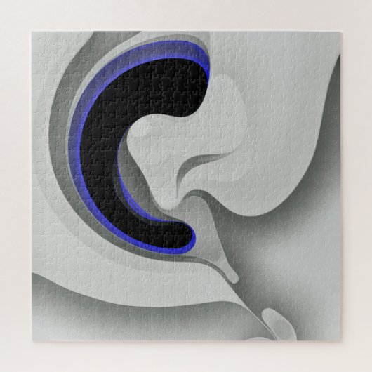Onder het blauw: Abstract grijs, zwart & blauw Legpuzzel (Verticaal)