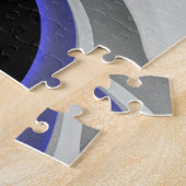 Onder het blauw: Abstract grijs, zwart & blauw Legpuzzel (Zijkant)