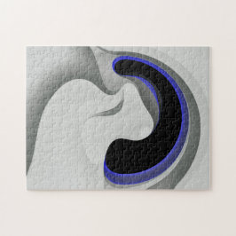 Onder het blauw: Abstract grijs, zwart & blauw Legpuzzel