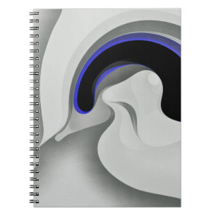 Onder het blauw: Abstract grijs, zwart & blauw Notitieboek