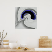 Onder het blauw: Abstract grijs, zwart & blauw Poster (Keuken)