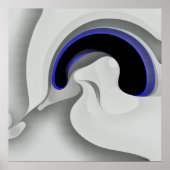 Onder het blauw: Abstract grijs, zwart & blauw Poster (Voorkant)
