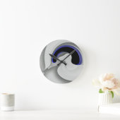 Onder het blauw: Abstract grijs, zwart & blauw Ronde Klok (Huis)