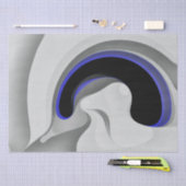 Onder het blauw: Abstract grijs, zwart & blauw Tissuepapier (Craft)