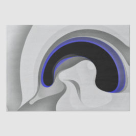 Onder het blauw: Abstract grijs, zwart & blauw Tissuepapier