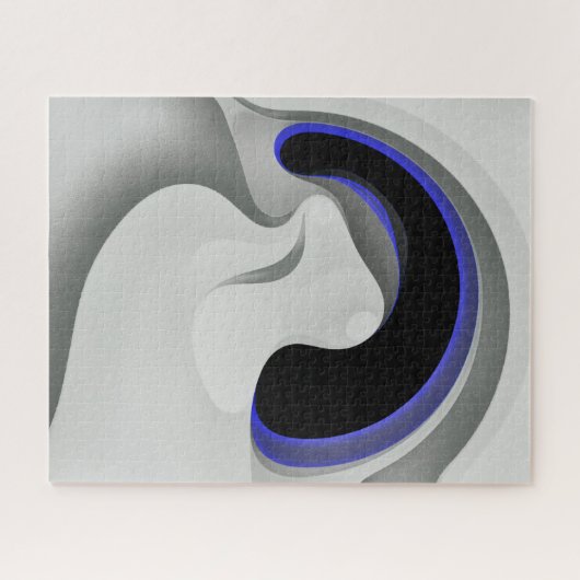 Onder het blauw: Abstract grijs, zwart en blauw Legpuzzel (Horizontaal)