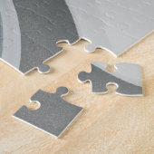 Onder het blauw: Abstract grijs, zwart en blauw Legpuzzel (Zijkant)