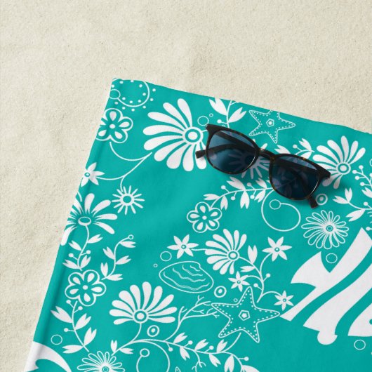 Onder het Blauwgroen patroon van de oceaan Strandlaken (In situ)