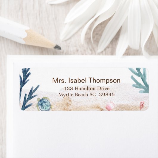 Onder het etiket van het Zee schildpad (Insitu)