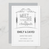 Onder het Joodse huwelijk Chuppah, sla de datum op Save The Date (Voorkant / Achterkant)