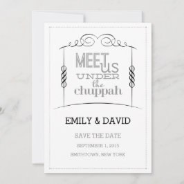 Onder het Joodse huwelijk Chuppah, sla de datum op Save The Date