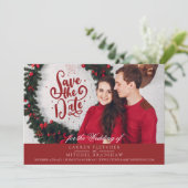 Onder het kersthuwelijk Mistletoe Save The Date (Staand voorkant)
