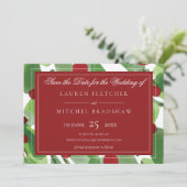 Onder het kersthuwelijk Mistletoe Save The Date (Staand voorkant)