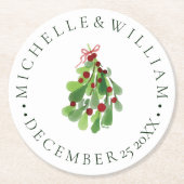 Onder het kersthuwelijk.. ronde kartonnen onderzetter (Voorkant)