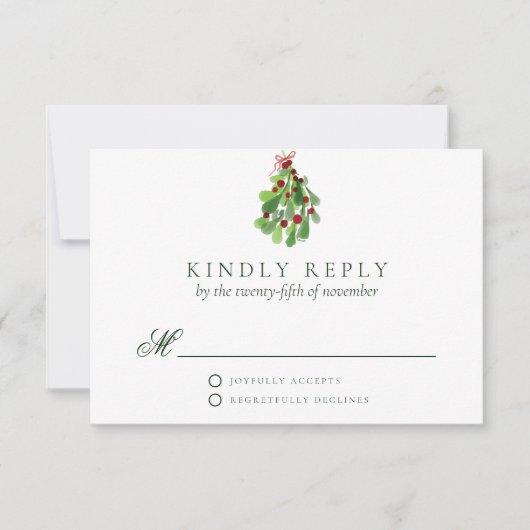 Onder het kersthuwelijk.. RSVP kaartje (Voorkant)