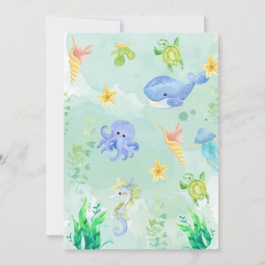 Onder het nautische Zee Blue Ahoy is het een jonge Kaart (Achterkant)