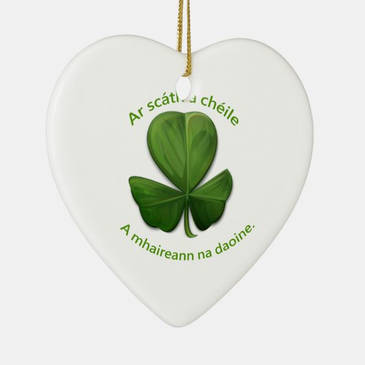 Onder het onderdak van elkaar overleven mensen keramisch ornament (Rechts)