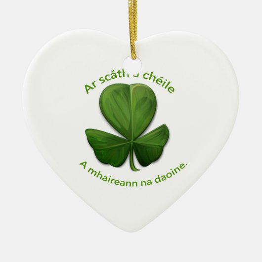 Onder het onderdak van elkaar overleven mensen keramisch ornament (Voorkant)