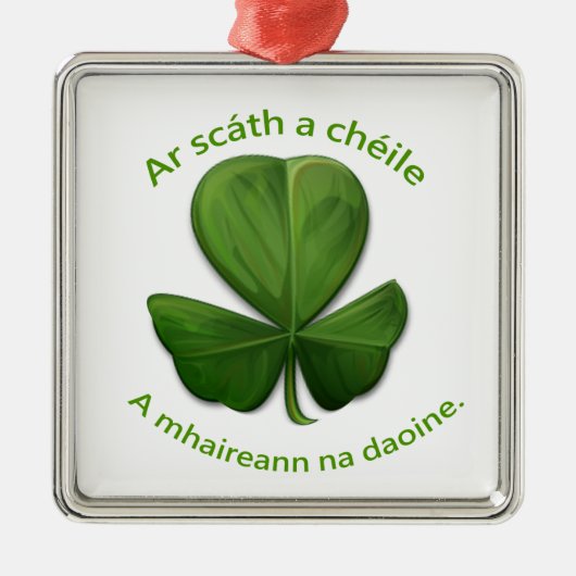 Onder het onderdak van elkaar overleven mensen metalen ornament (Voorkant)