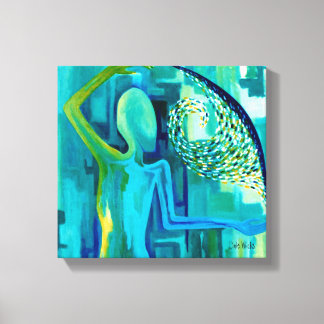 Onder het oppervlak canvas afdruk