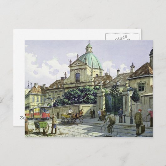 Onder het paleis Belvedere in Wenen Briefkaart (Voorkant / Achterkant)