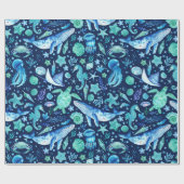 Onder het Patroon van de Waterverf van het Zee Cadeaupapier (Vlak)