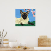 Onder het poster Cherry Blossom (Keuken)