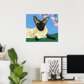 Onder het poster Cherry Blossom (Thuiskantoor)