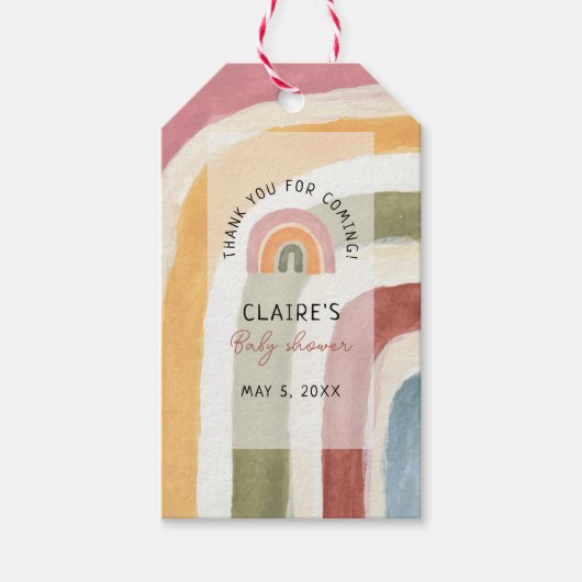 Onder het Rainbow Boho Baby shower Thank You Gif Cadeaulabel (Voorkant)