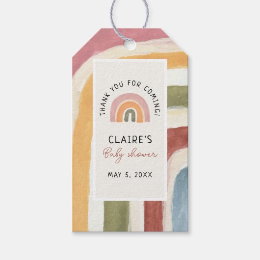 Onder het Rainbow Boho Baby shower Thank You Gif Cadeaulabel (Voorkant)