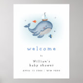 Onder het See Whale Boat Baby shower welkom Poster (Voorkant)