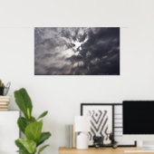 Onder het Storm Cloud Umbrella of Rain Poster (Thuiskantoor)