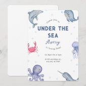 Onder het thema Zee kinderen Birthday Party Kaart (Voorkant / Achterkant)