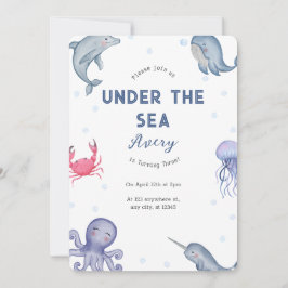 Onder het thema Zee kinderen Birthday Party Kaart